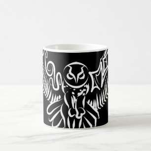 Black and White Tribal Flying Owl Coffee Mug
