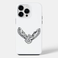 Black and White Tribal Flying Owl