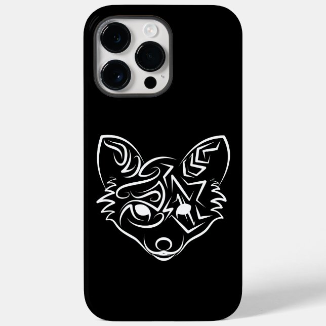 Black and White Tribal Fox Case-Mate iPhone Case (Back)