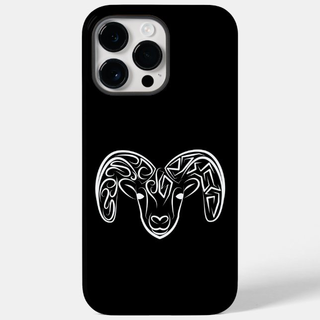 Black and White Tribal Goat / Sheep Case-Mate iPhone Case (Back)