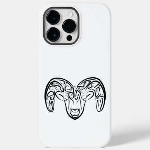 Black and White Tribal Goat / Sheep Case-Mate iPhone 14 Pro Max Case