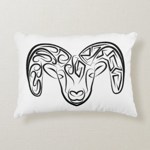 Black and White Tribal Goat / Sheep Decorative Cushion