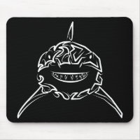 Black and White Tribal Goat / Sheep Mouse Pad
