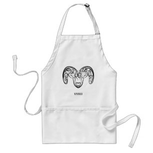 Black and White Tribal Goat / Sheep Standard Apron
