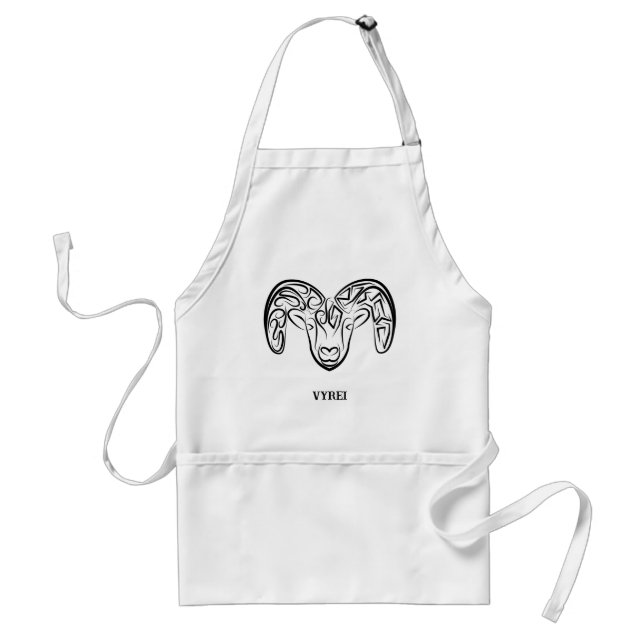 Black and White Tribal Goat / Sheep Standard Apron (Front)