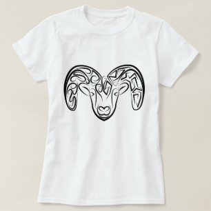 Black and White Tribal Goat / Sheep T-Shirt