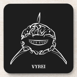 Black and White Tribal Great White Shark Coaster