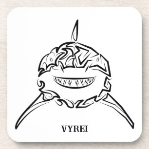 Black and White Tribal Great White Shark Coaster