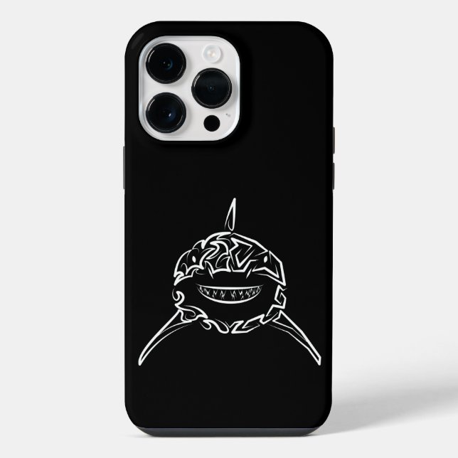 Black and White Tribal Great White Shark iPhone Case (Back)