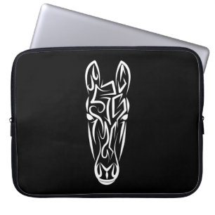 Black and White Tribal Great White Shark Laptop Sl Laptop Sleeve