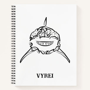 Black and White Tribal Great White Shark Notebook