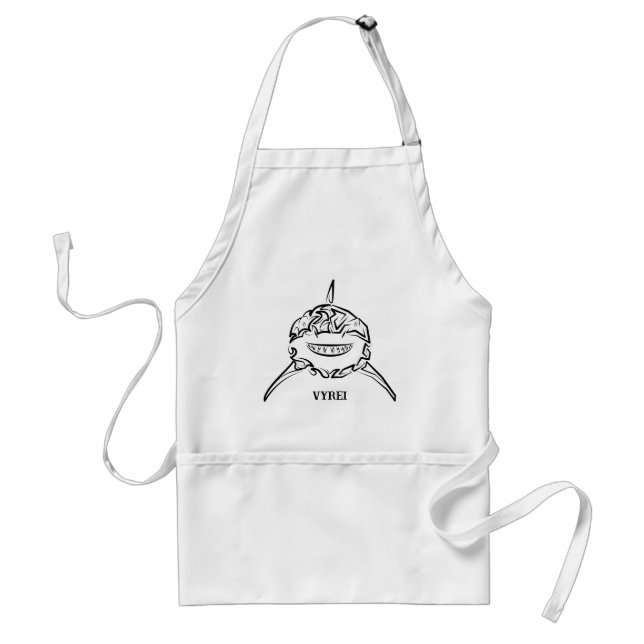 Black and White Tribal Great White Shark Standard Apron (Front)