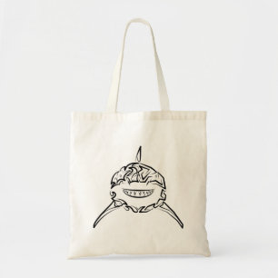 Black and White Tribal Great White Shark Tote Bag
