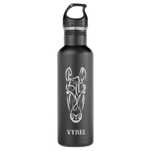 Black and White Tribal Horse 710 Ml Water Bottle