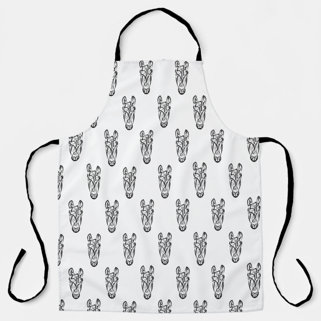 Black and White Tribal Horse Apron (Front)
