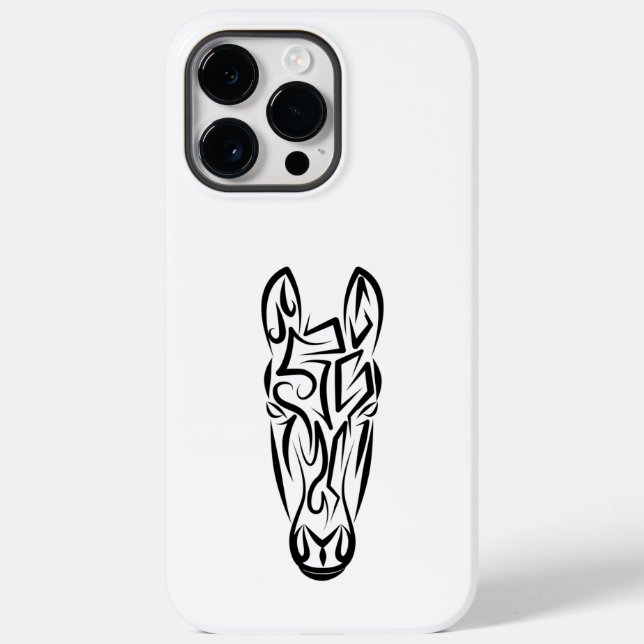 Black and White Tribal Horse Case-Mate iPhone Case (Back)
