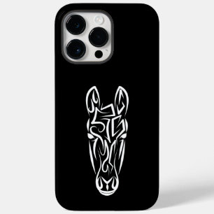 Black and White Tribal Horse Case-Mate iPhone 14 Pro Max Case