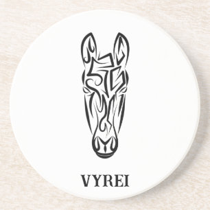 Black and White Tribal Horse Coaster