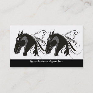 Black and white tribal horse head custom business card