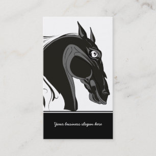 Black and white tribal horse head custom business card