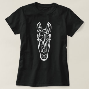 Black and White Tribal Horse T-Shirt