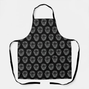 Black and White Tribal Lion Apron