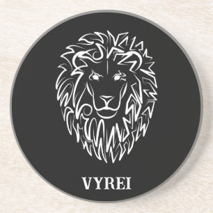 Black and White Tribal Lion Coaster