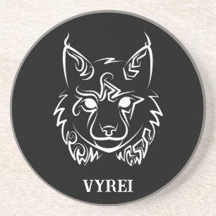 Black and White Tribal Lion Coaster