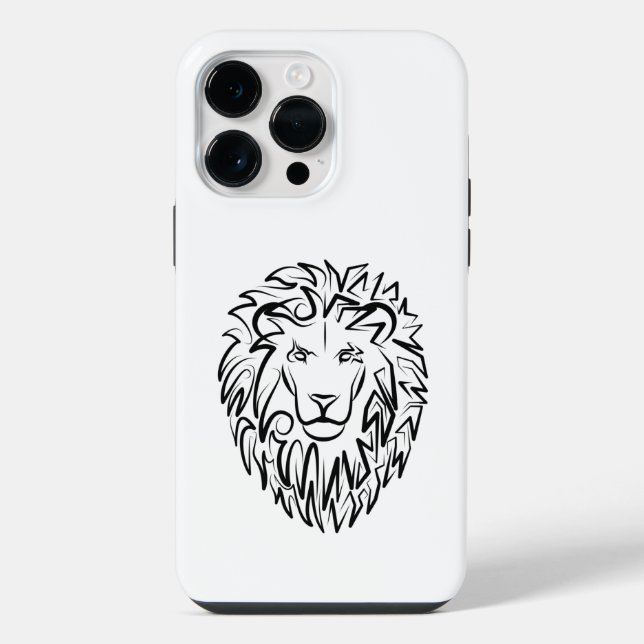 Black and White Tribal Lion iPhone Case (Back)