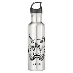 Black and White Tribal Lynx 710 Ml Water Bottle