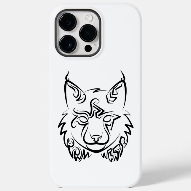 Black and White Tribal Lynx Case-Mate iPhone Case (Back)