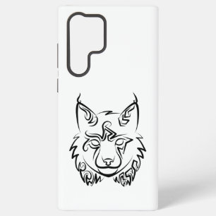 Black and White Tribal Lynx Samsung Galaxy Case