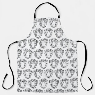 Black and White Tribal Monkey Apron