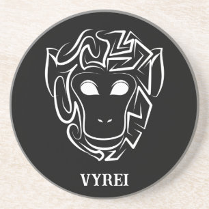Black and White Tribal Monkey Coaster