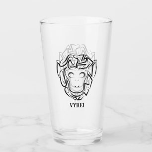 Black and White Tribal Monkey Glass