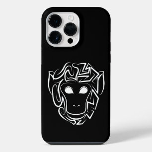 Black and White Tribal Monkey iPhone 14 Pro Max Case