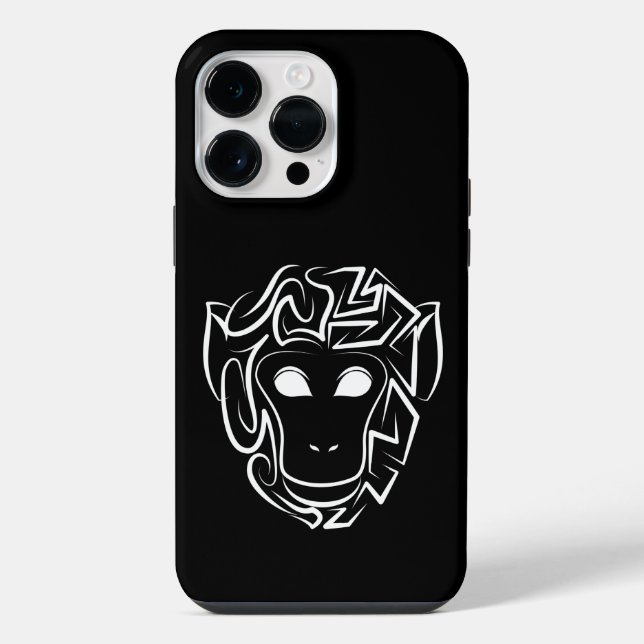 Black and White Tribal Monkey iPhone Case (Back)
