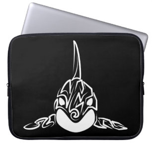 Black and White Tribal Monkey Laptop Sleeve