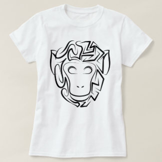 Black and White Tribal Monkey T-Shirt
