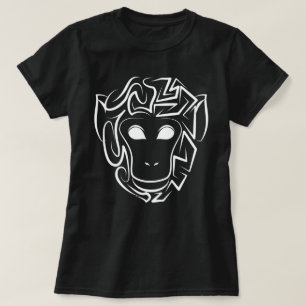 Black and White Tribal Monkey T-Shirt