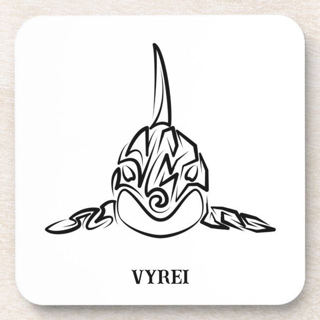 Black and White Tribal Orca Coaster (Front)