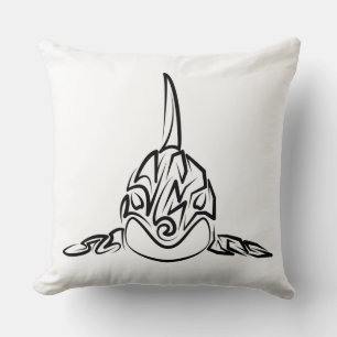 Black and White Tribal Orca Cushion