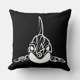 Black and White Tribal Orca Cushion
