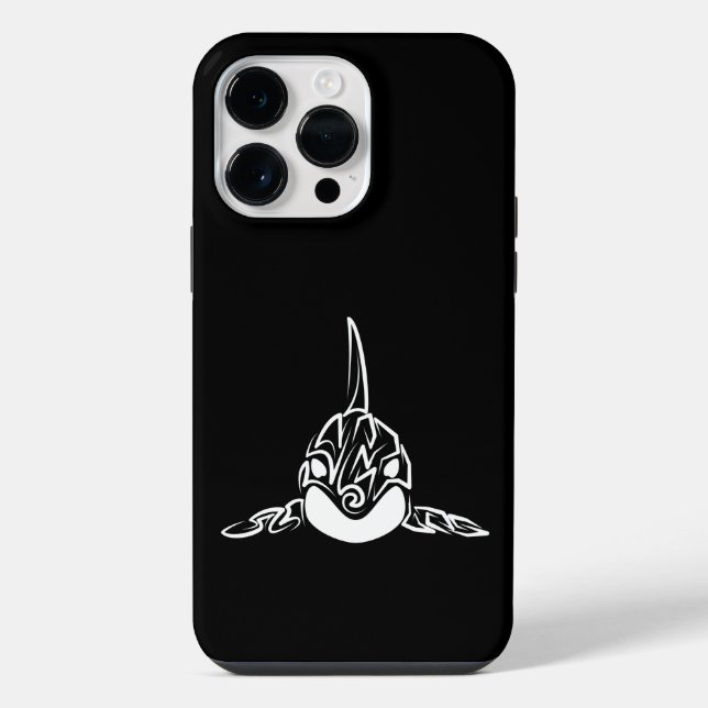 Black and White Tribal Orca iPhone Case (Back)