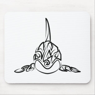 Black and White Tribal Orca Mouse Pad