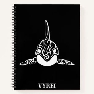 Black and White Tribal Orca Notebook