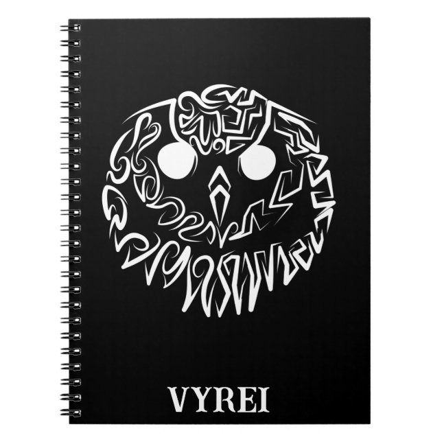 Black and White Tribal Orca Notebook (Front)