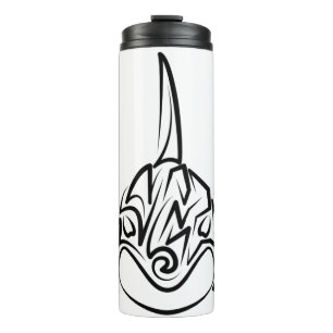 Black and White Tribal Orca Thermal Tumbler