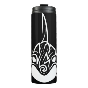 Black and White Tribal Orca Thermal Tumbler