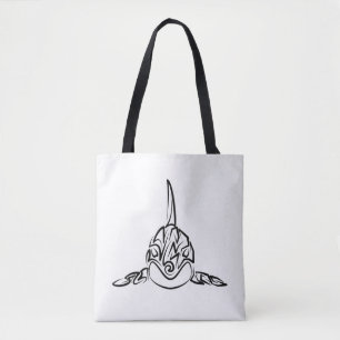 Black and White Tribal Orca Tote Bag